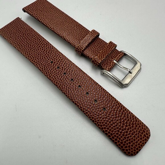 Kenneth Cole Replacement Watch Band 20MM Light Brown Leather Silver Buckle - Picture 2 of 5